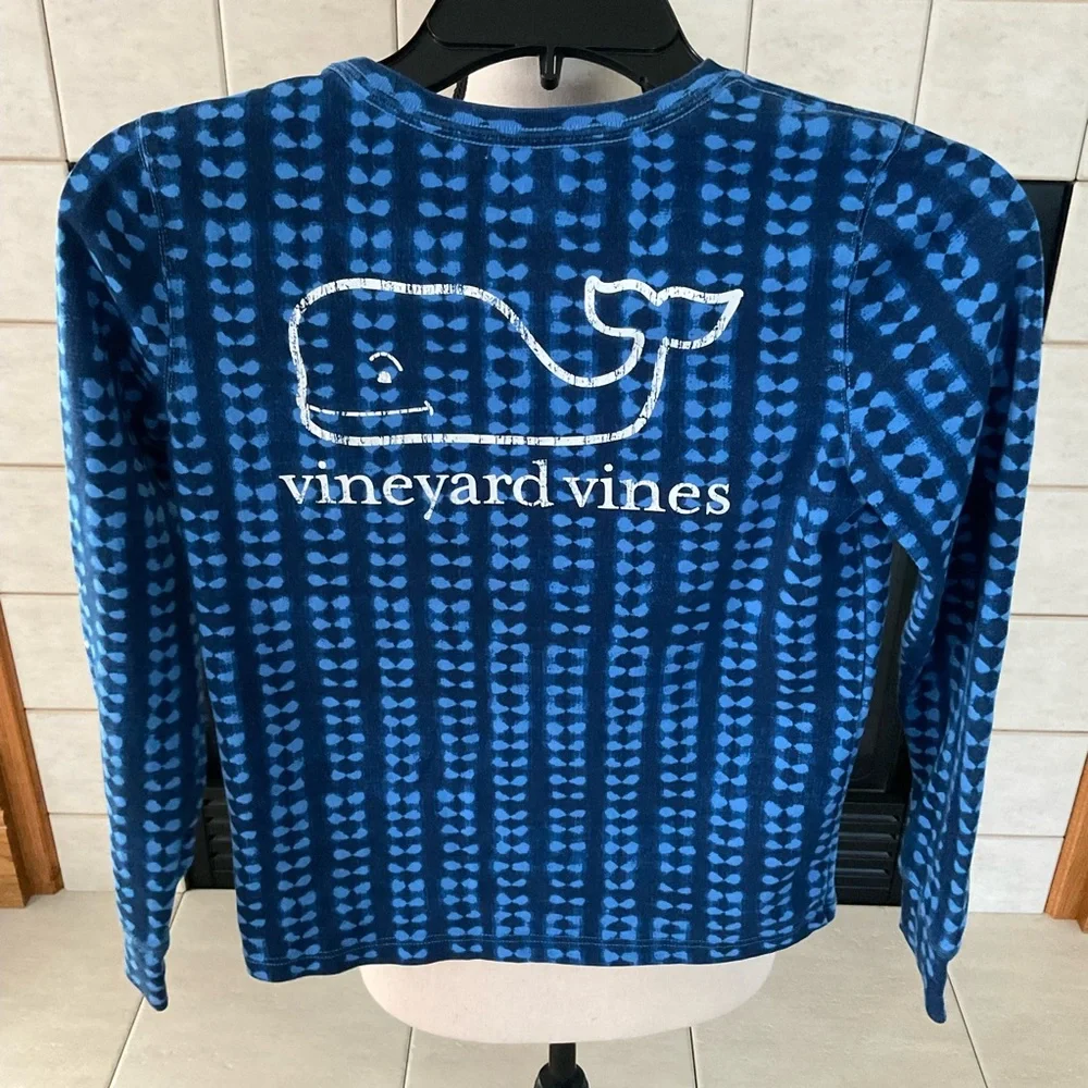 Vineyard Vines Long Sleeve Graphic Pocket Tee, Girls Sz M (10-12)